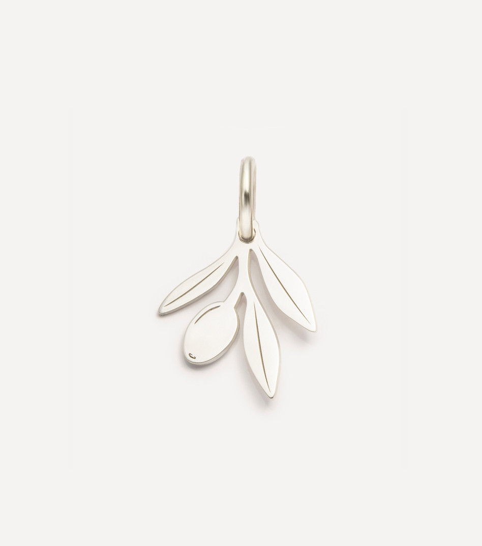 Olive Branch Pendant in Silver