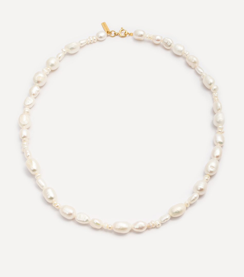 Pozłacany choker z perłami