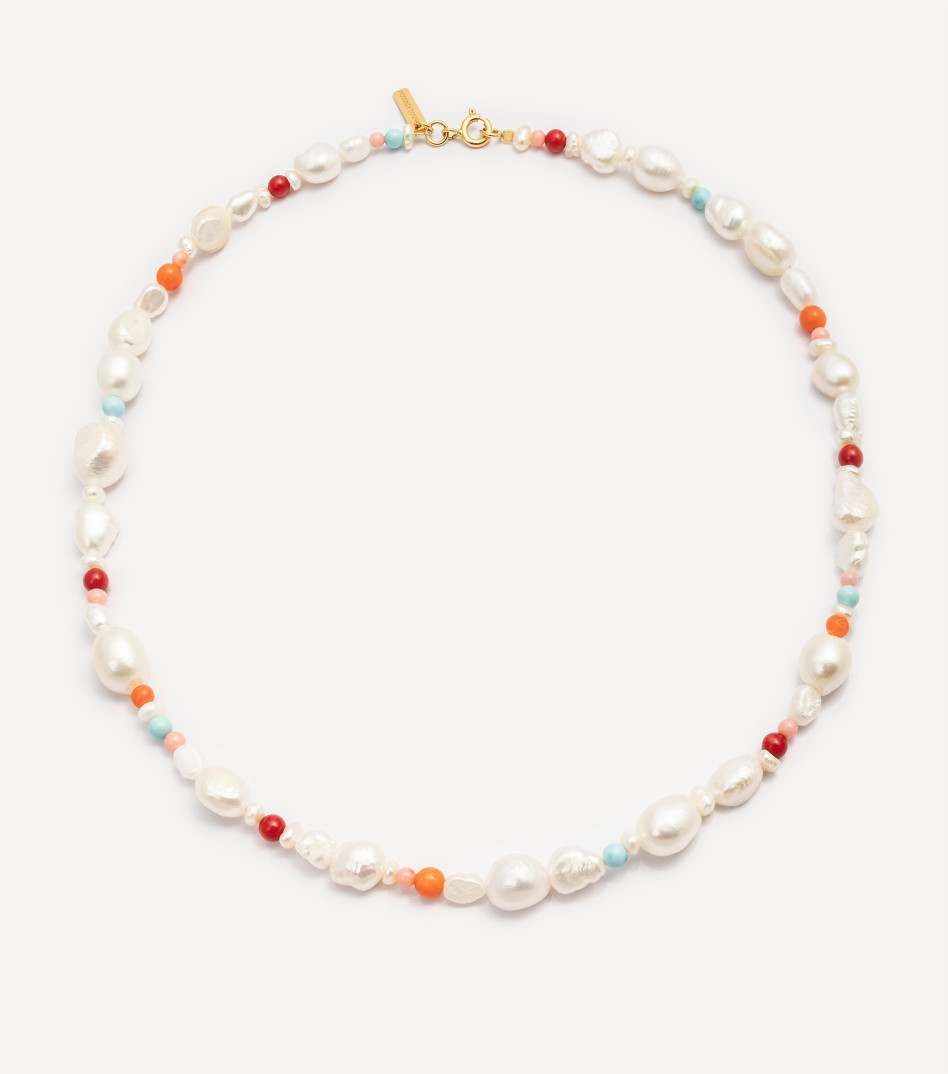 Pozłacany choker z perłami
