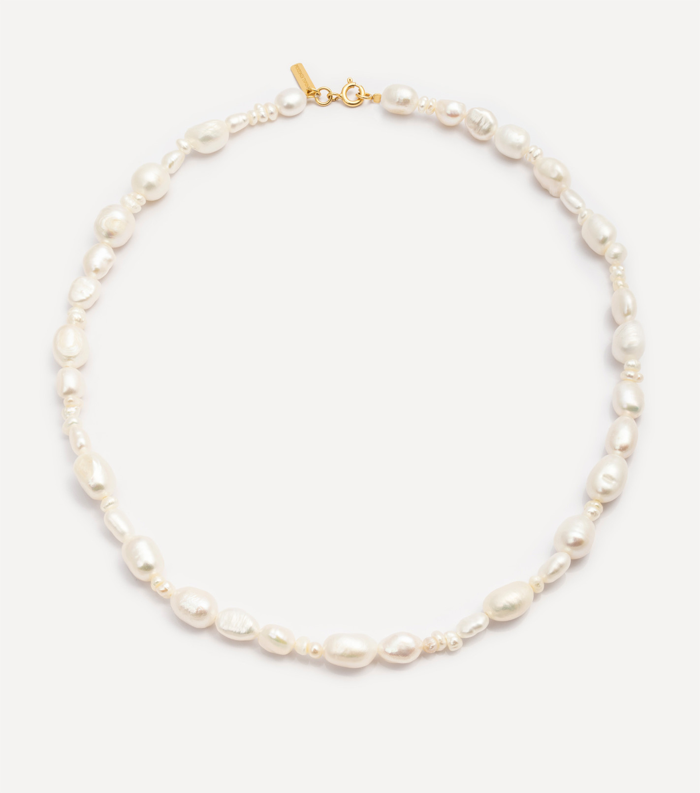 Pozłacany choker z perłami