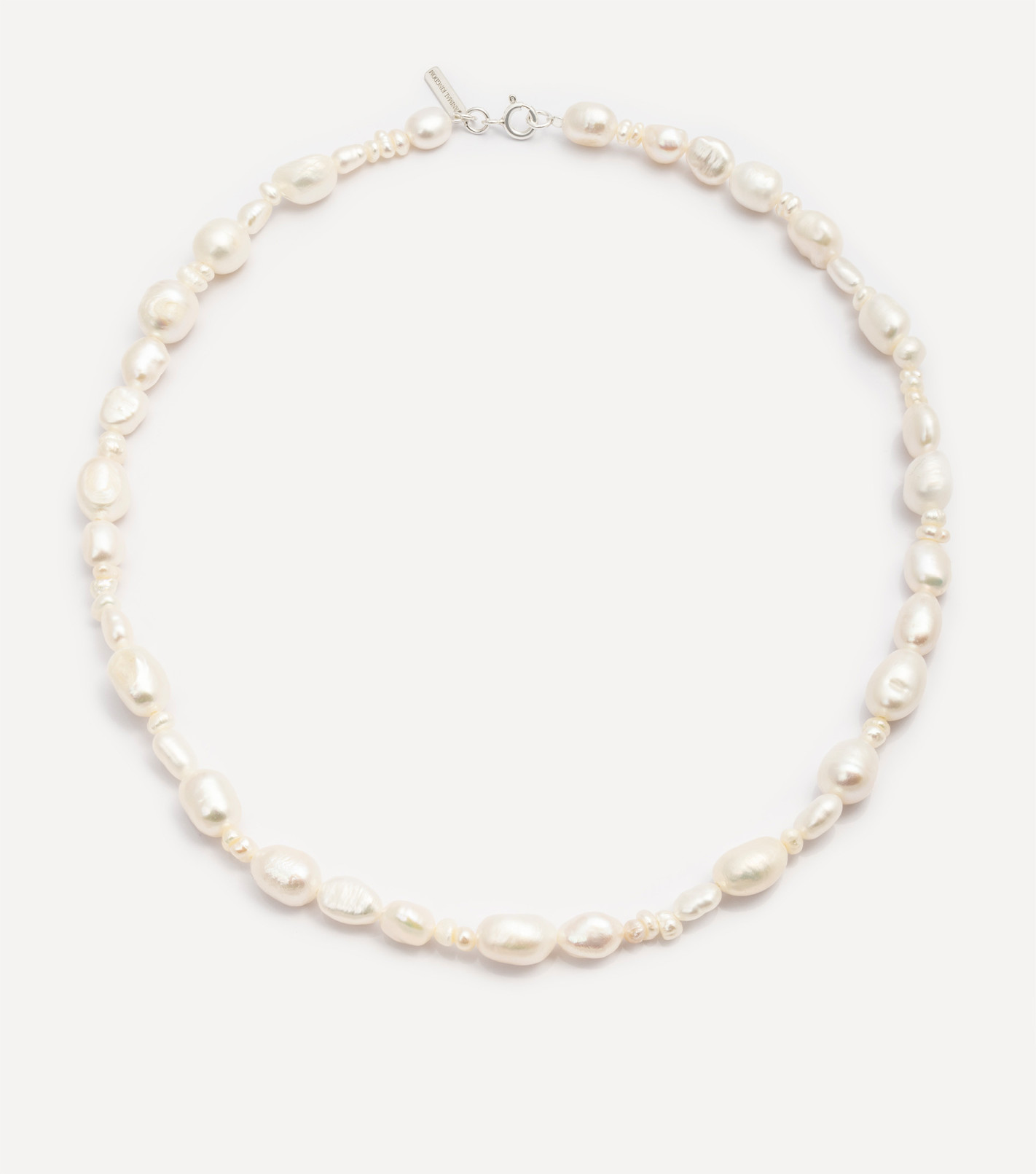 Srebrny choker z perłami