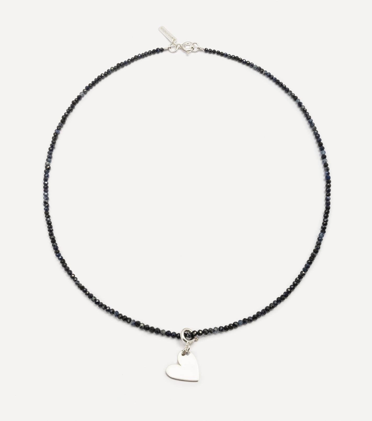 Choker z naturalnymi szafirami i zawieszką sercem