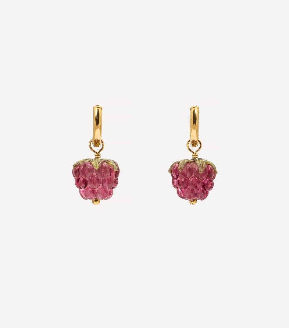 Berry Love Hoop Earrings in Gold