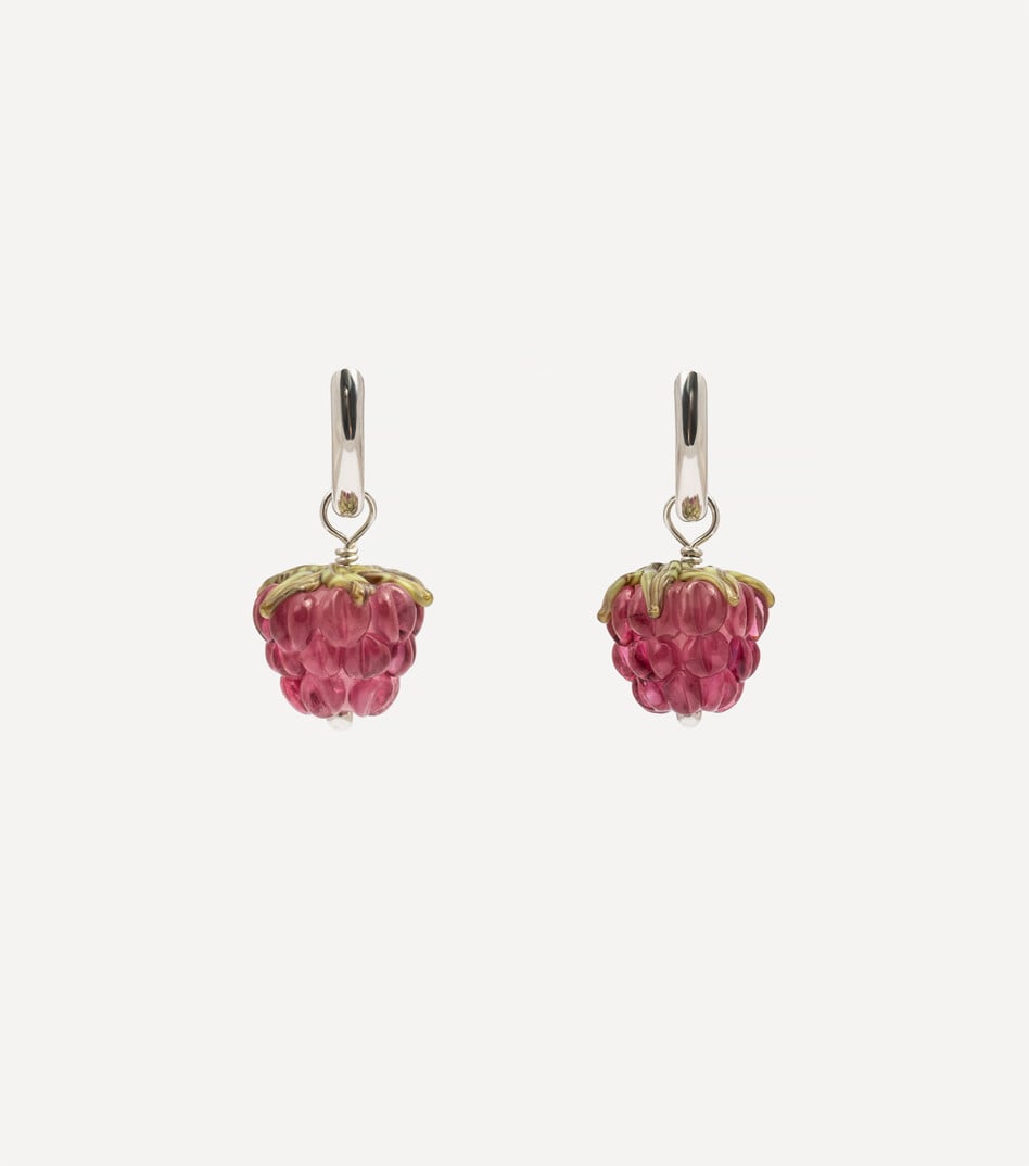 Berry Love Hoop Earrings in Silver